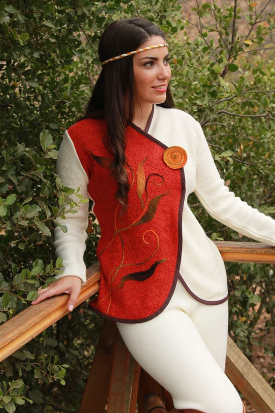 Cardigan Bi Color Embroidery