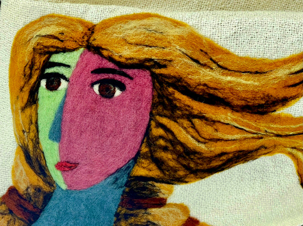 Art Collection Shawl. Woman's face