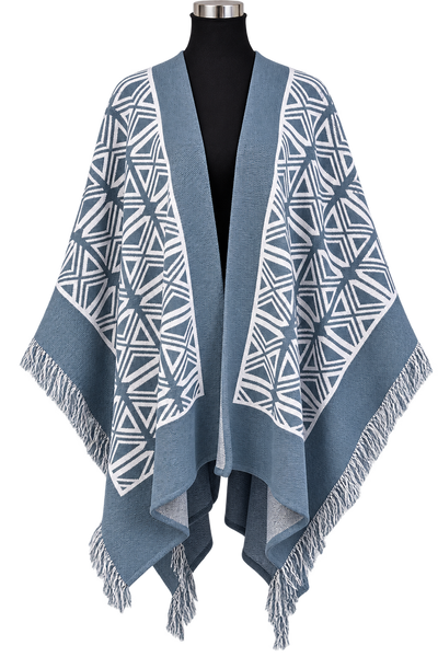Chilean Geometric Fringed Ruana