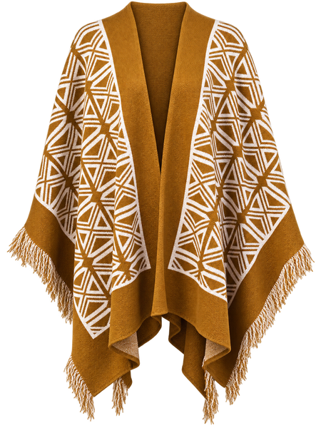 Chilean Geometric Fringed Ruana