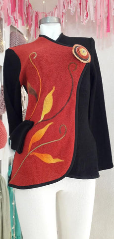 Cardigan Bi Color Embroidery