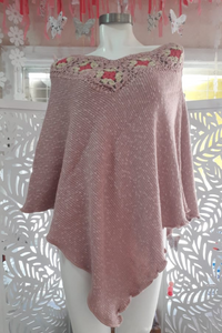 V Neck Granny Square Poncho