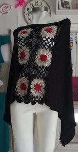 Side granny square Poncho