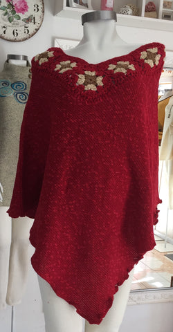 V Neck Granny Square Poncho