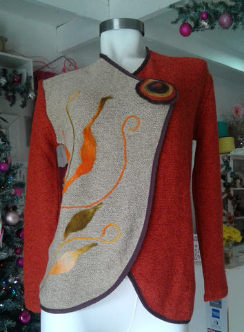 Cardigan Bi Color Embroidery