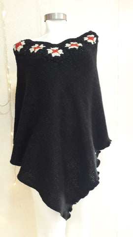 V Neck Granny Square Poncho