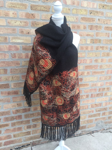 Fringed Shawl Embroidered Mandalas