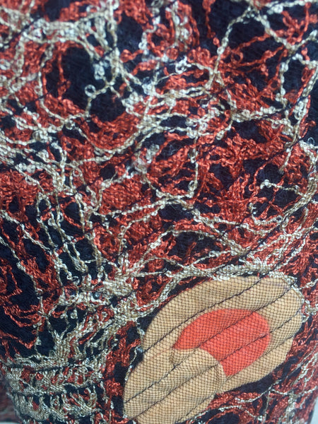 Fringed Shawl Embroidered Mandalas