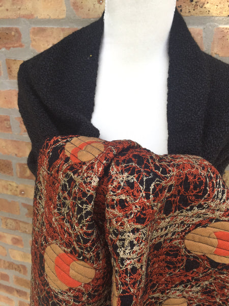 Fringed Shawl Embroidered Mandalas