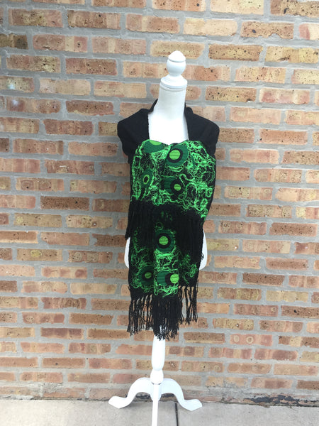 Fringed Shawl Embroidered Mandalas
