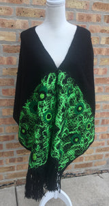 Fringed Shawl Embroidered Mandalas
