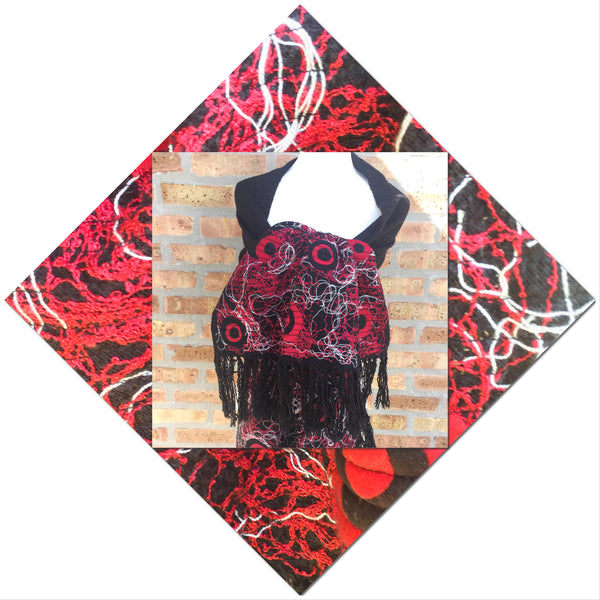 Fringed Shawl Embroidered Mandalas