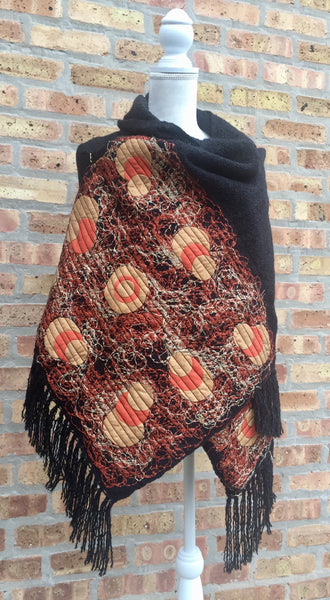 Fringed Shawl Embroidered Mandalas