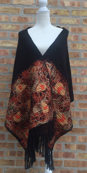 Fringed Shawl Embroidered Mandalas