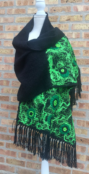 Fringed Shawl Embroidered Mandalas