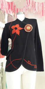 Cardigan Bi Color Embroidery