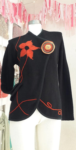 Cardigan Bi Color Embroidery
